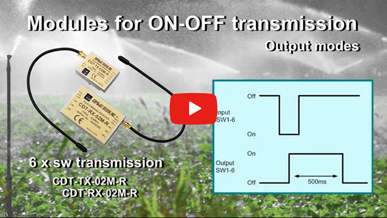 [ Video ] [ CDT-TX-02M-R, CDT-RX-02M-R ] - Introducing the telecommand transmitter and receiver for 434 MHz ISM band.