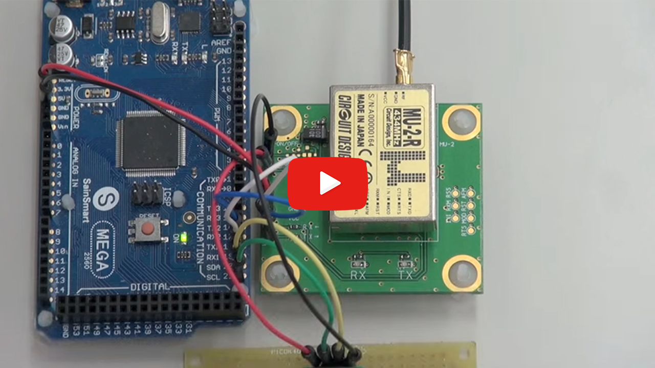 [ Video ] [ MU-2-R ] - Demonstrating how to send some sensor readings using Arduino and the low power transceiver MU-2-R.